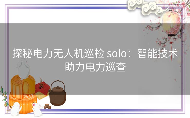 探秘电力无人机巡检 solo：智能技术助力电力巡查