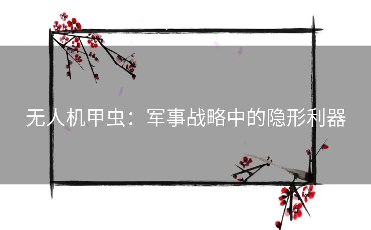 无人机甲虫：军事战略中的隐形利器