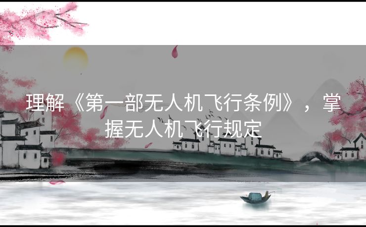 理解《第一部无人机飞行条例》，掌握无人机飞行规定