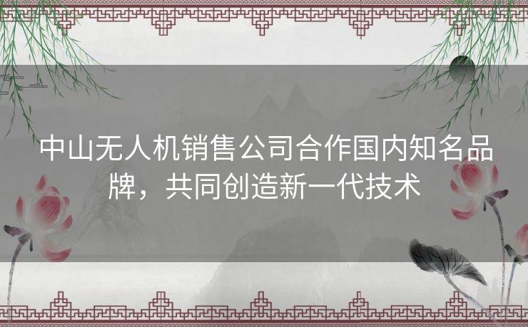 中山无人机销售公司合作国内知名品牌，共同创造新一代技术