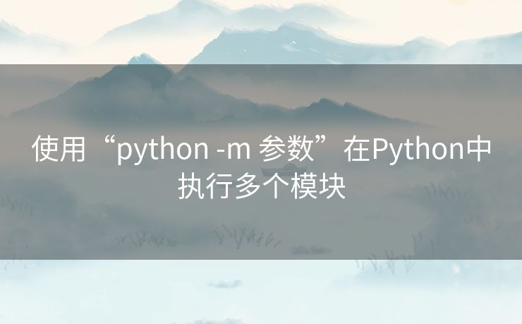 使用“python -m 参数”在Python中执行多个模块