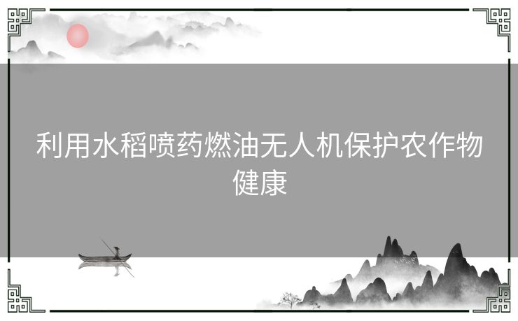 利用水稻喷药燃油无人机保护农作物健康