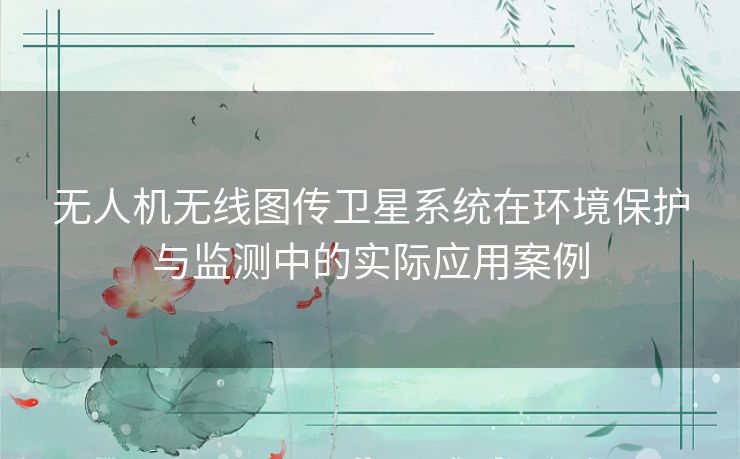 无人机无线图传卫星系统在环境保护与监测中的实际应用案例