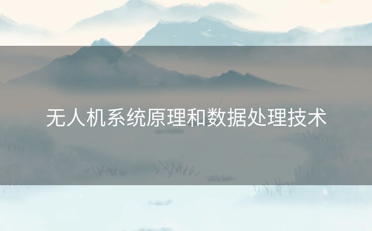 无人机系统原理和数据处理技术