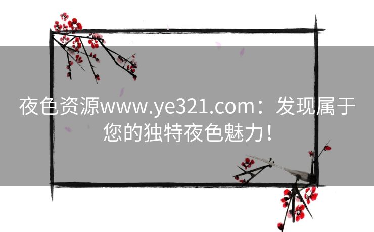 夜色资源www.ye321.com：发现属于您的独特夜色魅力！