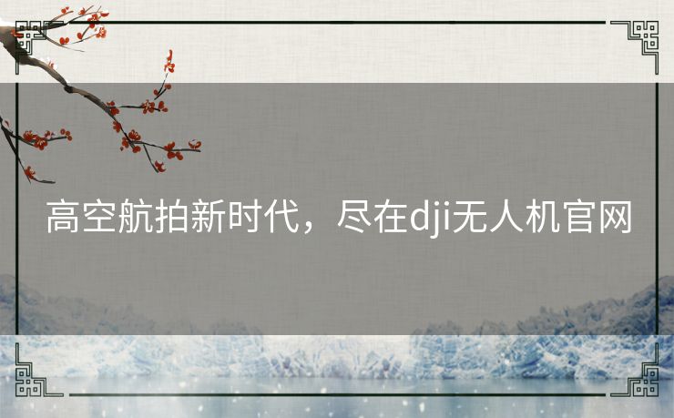 高空航拍新时代，尽在dji无人机官网