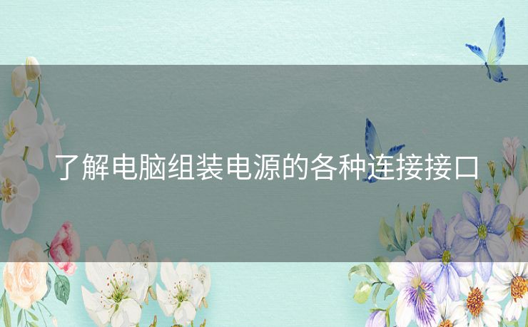 了解电脑组装电源的各种连接接口