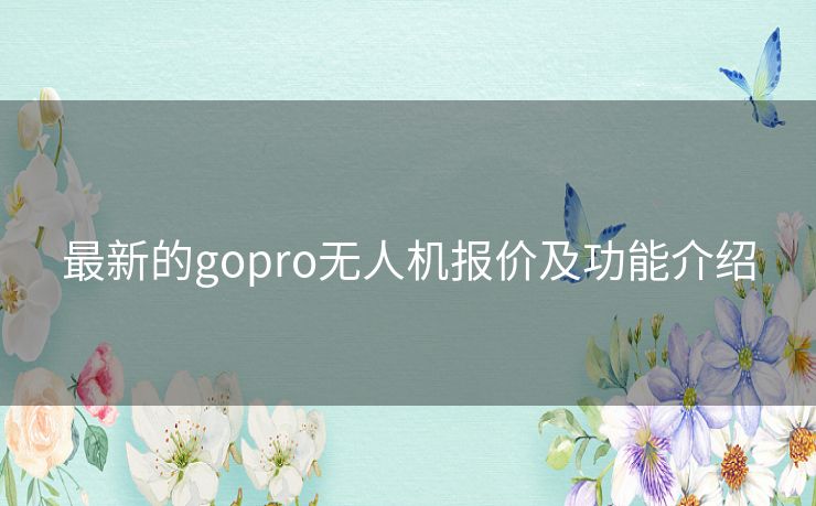 最新的gopro无人机报价及功能介绍