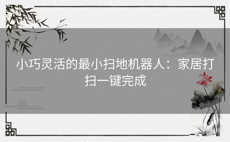 小巧灵活的最小扫地机器人：家居打扫一键完成