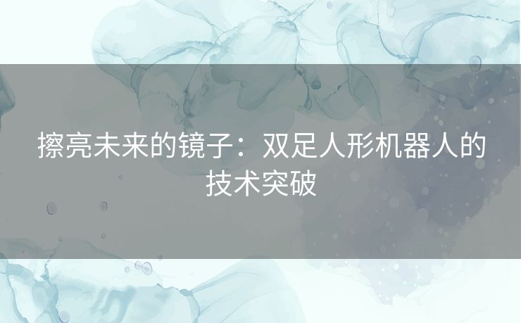 擦亮未来的镜子：双足人形机器人的技术突破