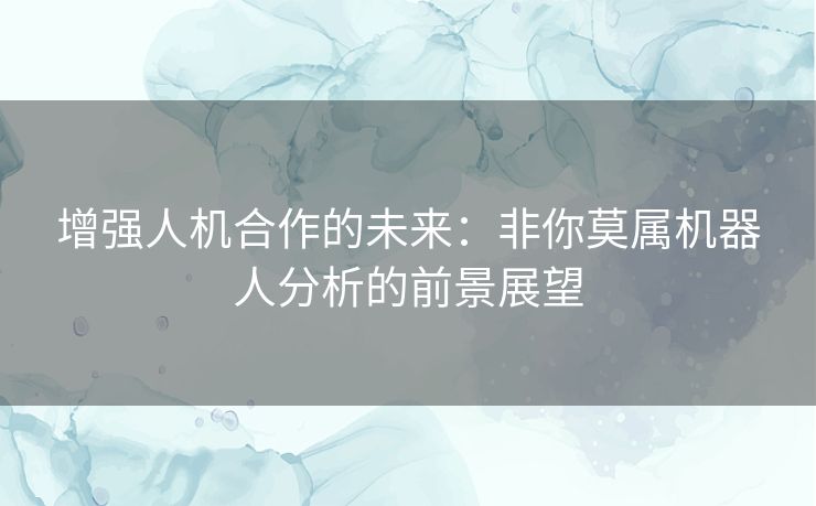 增强人机合作的未来：非你莫属机器人分析的前景展望