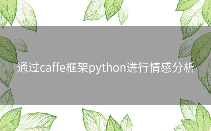 通过caffe框架python进行情感分析