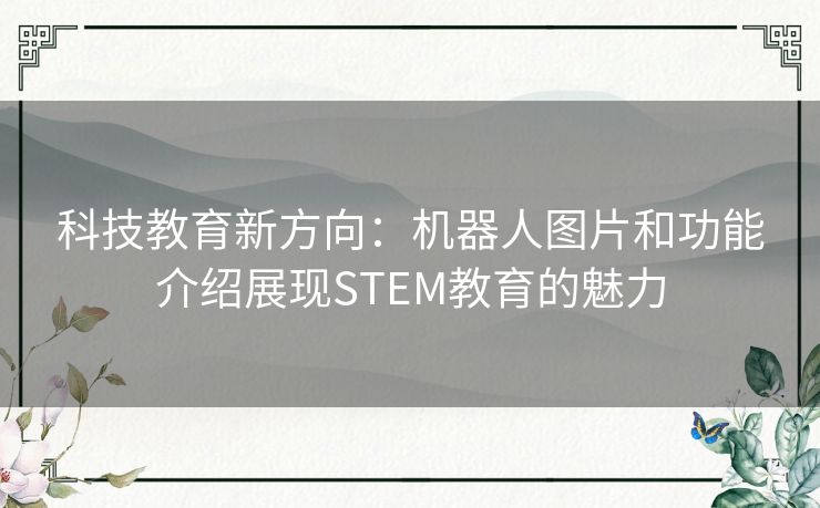 科技教育新方向：机器人图片和功能介绍展现STEM教育的魅力