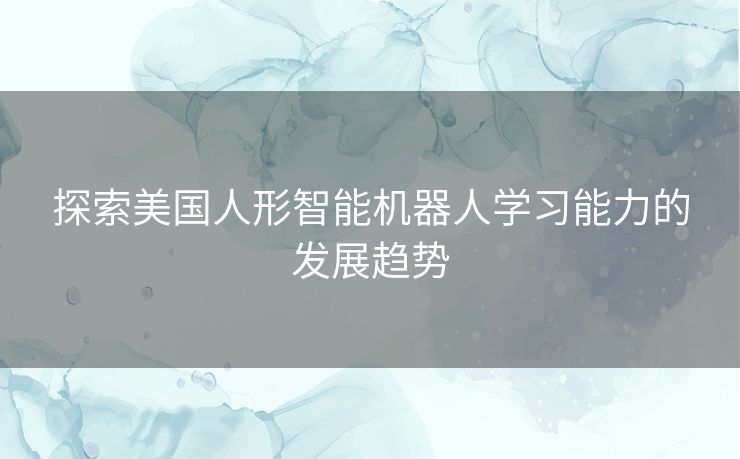 探索美国人形智能机器人学习能力的发展趋势