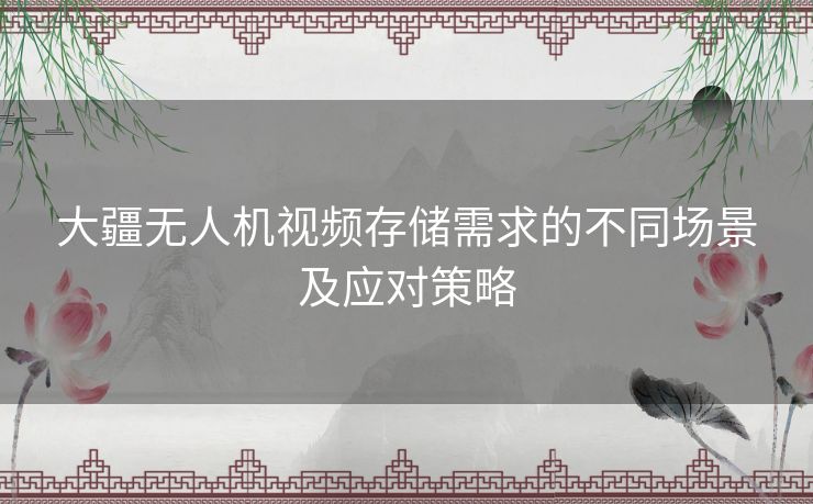 大疆无人机视频存储需求的不同场景及应对策略