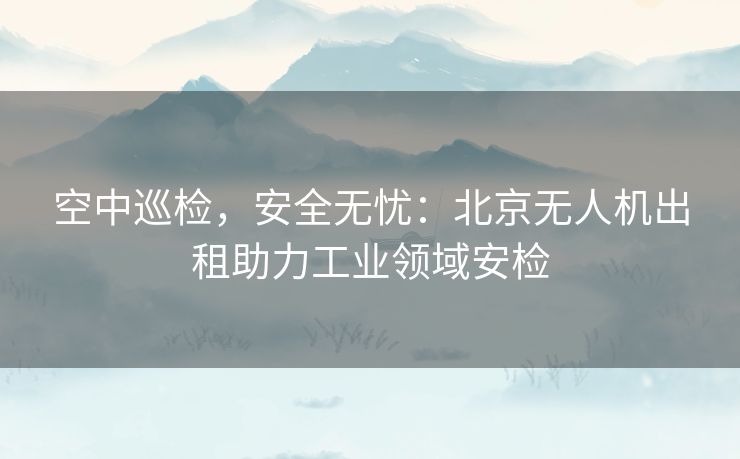 空中巡检，安全无忧：北京无人机出租助力工业领域安检