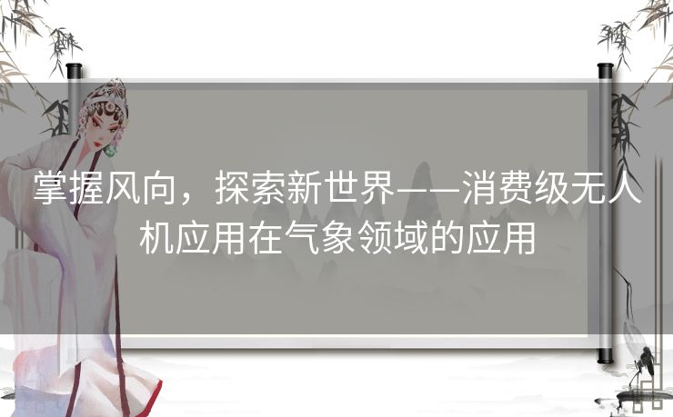 掌握风向，探索新世界——消费级无人机应用在气象领域的应用