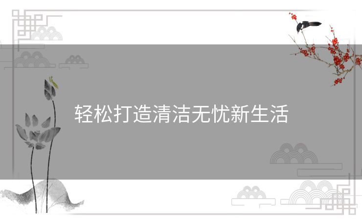 轻松打造清洁无忧新生活 轻松打造清洁无忧新生活