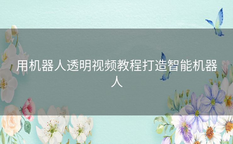 用机器人透明视频教程打造智能机器人