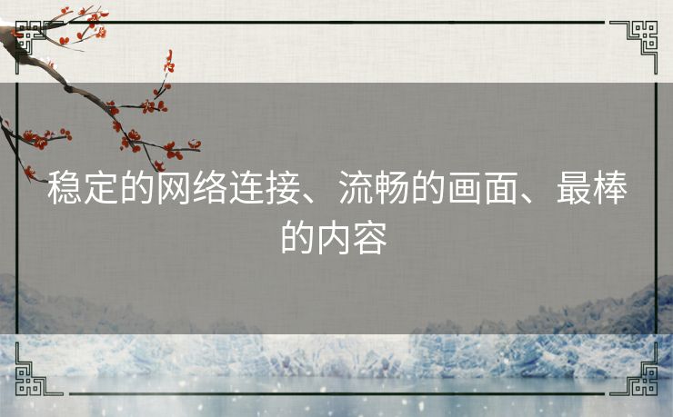稳定的网络连接、流畅的画面、最棒的内容 稳定的网络连接、流畅的画面、最棒的内容